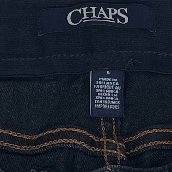 CHAPS Dark Wash Mid Rise Skinny Jeans Blue Denim Size 6 Stretchy Pockets - Picture 7 of 8